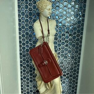 Vintage Coach Smooth Red Leather Wristlet